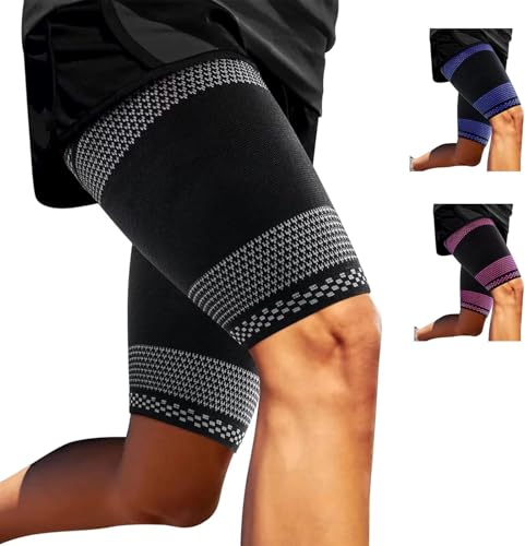 ABYON 1 Par Manga de Compresión de Muslo, Muslera Elástica para Hombre Mujeres Recuperación Esguince, Lesiones Musculares de Isquiotibiales y Cuádriceps