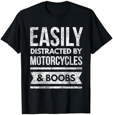 Motorcycles & Breasts Funny Rally Biker Motocross & Road T-Shirt