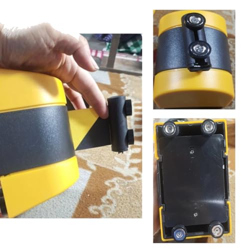 Barreira retrátil magnética, cordão de segurança listrado amarelo e preto, tamanho: 5 m (16,4 pés) 1