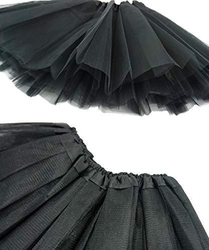 Bgfks 5 Layered Tulle Tutu Skirt For Girls With Hairbow, Ballet Dressing Up Kid Tutu Skirt (Black, 2-8 Years Old) #TOP3