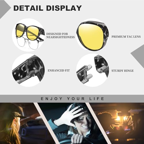 Image of HAOLOTA Night Vision Glasses for Driving Anti Glare, Polarized Nighttime Safety Glasses for Women Men UV400 Protection
