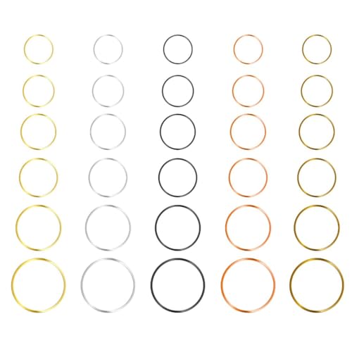Image of SATRA TRADERS Multi-Size & Color Seamless Hoop Rings for Jewelry Making, Crafting | Qty : 100g | BF68 (Silver-32mm)