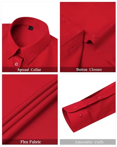 Image of J.VER Womens Dress Shirts Long Sleeve Button Down Shirt Wrinkle-Free Business Casual Blouse Office Work Tops