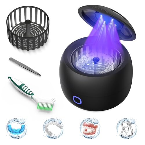 Upgraded 45kHz Ultrasonic Retainer Cleaner for Dentures