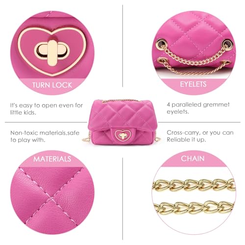 Image of mibasies Kids Purse Toddler Gifts for Little Girls Crossbody Purses Presents, A3 Hot Pink, Small, Small
