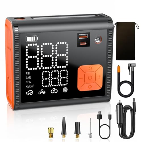 ZUZEE Portable Tire Inflator 150 PSI Dual Cylinder 28000mAh