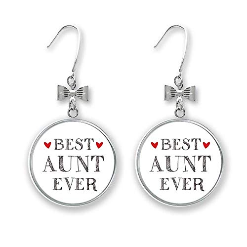 Best aunt ever boucles doreilles pendantes noeud cadeau tata