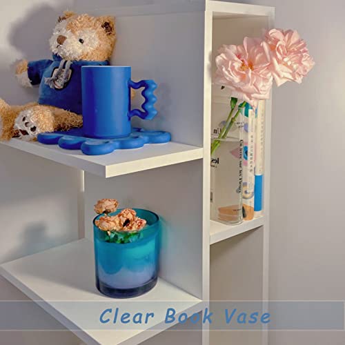 Rikw Clear Book Vase For Flowers,Artistic And Cultural Flavor Book Flower Vase Clear,Cute Bookshelf Decor For Floral Arrangement & Home Decor (Black Letters) #TOP1