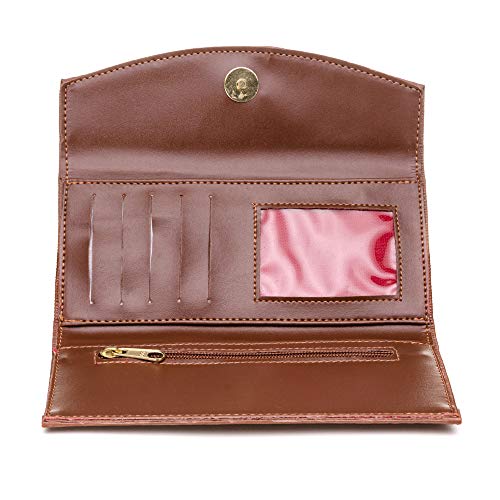 Bolsa Feminina Com Carteira, Alça De Mão E Tiracolo Ajustável Cor:Marrom;Tamanho:M;Gênero:Feminino
