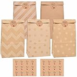 🍫 REGALOS IDEALES：decorar regalos para pequeños invitados en una fiesta de cumpleaños. Las bolsas de papel tienen un tacto suave, suave y cómodo al envolver galletas, lo que las hace ideales para envolver regalos y obsequios para fiestas.