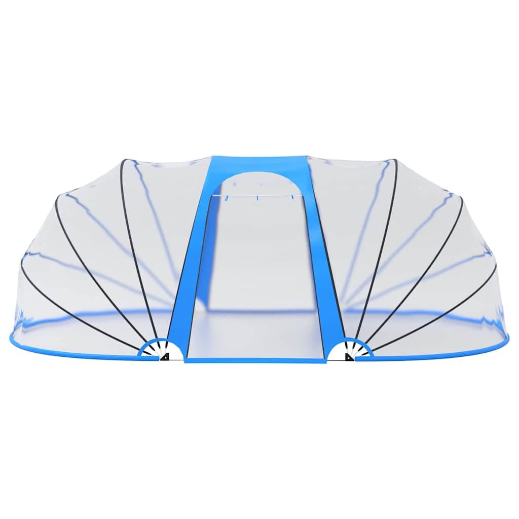 Cupola ovale per piscina, 530 x 410 x 210 cm, in PVC, con telaio in fibra di vetro, impermeabile, con due porte laterali arrotolabili, adatta per piscina fuori terra, offre protezione UV e