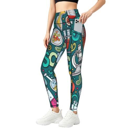 Pantalones de yoga holgados y leggings de descanso con estampado de ciencia