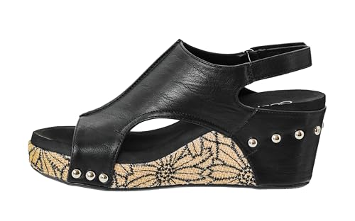 Image of Corkys Footwear Womens Carley Wedges, Featuring Corkys EVA Foam Cushioned Insoles, A 2.5 Inch Heel, Lightweight For All Day Wear, And Hook And Loop Closure