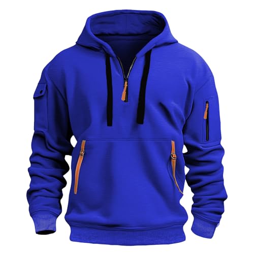 MANTORS Men's Fleece Hoodie Casual Long Sleeve 1/4 Zipper Pullover Sweatshirts