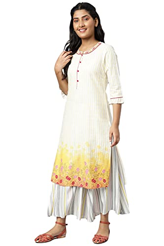 Image of Aurelia Women Rayon Straight Fit Floral Printed Straight Kurta