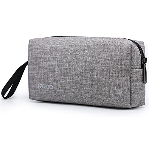 HYZUO Portable Sac Pochette Rangement Organisateur Étanche Etui D'accessoires pour Chargeur Souris Câbles Téléphone Écouteur Banque de Puissance Carte Mémoire Disque Dur, Gris Clair Cover