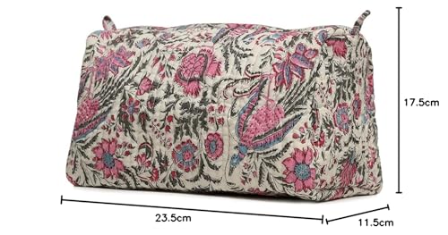 Image of Cosmetic Bag for Women | Makeup Pouch with Loop for Hanging | Toiletry Bags for Travel | Grooming Kit Storage Pouch for Men | Multicolour