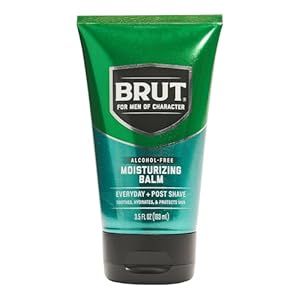 Brut Moisturizing Balm - Soothing Menâs Face Moisturizer with Signature Scent - Lightweight and Grease-Free Aftershave Lotion - 3.5 oz