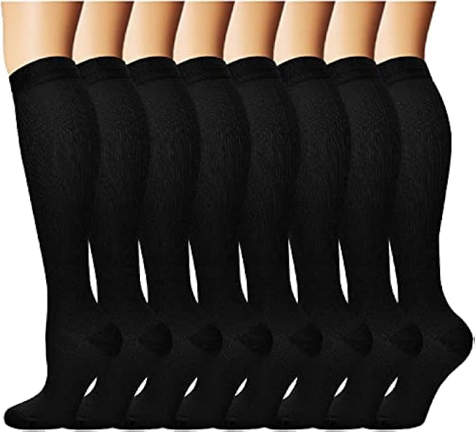 Iseasoo Copper Compression Socks For Men & Women Circulation-Best For Running Hiking Cycling 15-20 mmHg