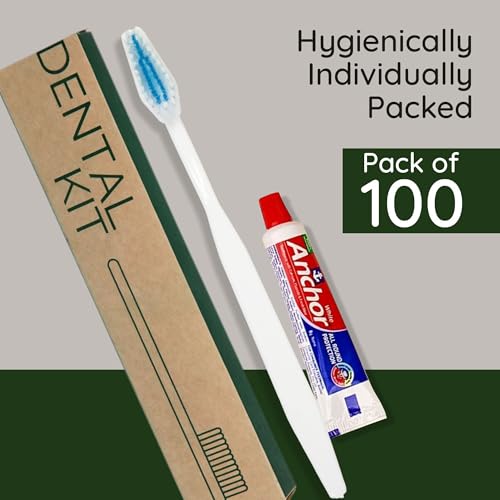 Image of Old Tree Hotel Dental Kit (Set of 100) | Eco-Friendly Guest Amenity Set in Biodegradable Kraft Box | Includes 1 Manual Toothbrush & 8g Toothpaste - Ideal for Hotels, Resorts & Guest Houses
