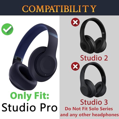 SOULWIT banda superior e inferior para auriculares Beats Studio Pro con cancelación de ruido, repuesto para correa de cabeza - Azul marino miniatura 2