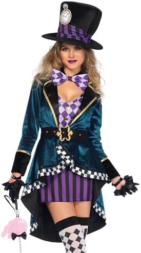 Leg Avenue Women's 5 PC Delightful Mad Hatter Costume Women