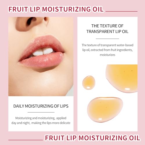 NewBang Roll on Lip Gloss,4 Colors Fruit Clear Hydrating Moisturizing Lip Glow Oil Tinted Lip Balm Plumping Nourishing No-Sticky Shine Lip Care and Dry Lips Transparent Makeup - Image 8