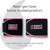Sports Research Waist Trimmer Pack - Sweet Sweat Waist Trimmer (Black/Pink, Small) & Workout Enhancer Roll-On Gel (Tropical Scent)