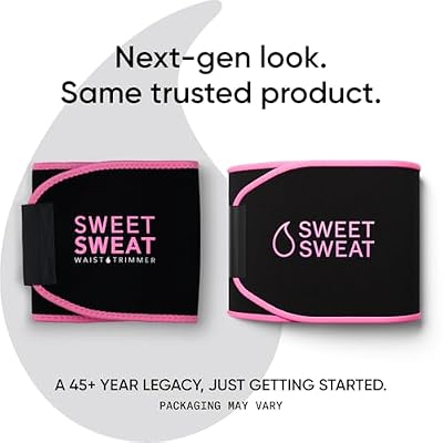 Sports Research Waist Trimmer Pack - Sweet Sweat Waist Trimmer (Black/Pink, Small) & Workout Enhancer Roll-On Gel (Tropical Scent)