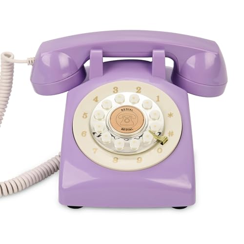 Image of Audio Guest Book Wedding Phone,32GB Memory Customized Audio Messages, Volume Adjustable, with Message Replay Feature, Suitable for All Kinds of Party(Art Deco,Fresh-Purple)