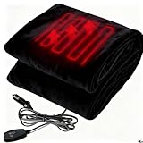 Big Ant Electric Car Blanket 12V Heated Car Blanket with 4 Hours Auto Off, Fast Heating Level Electric Blanket for Car Truck SUV RV Car Electric Blanket 58' x 42' (Black,Upgrade Model)