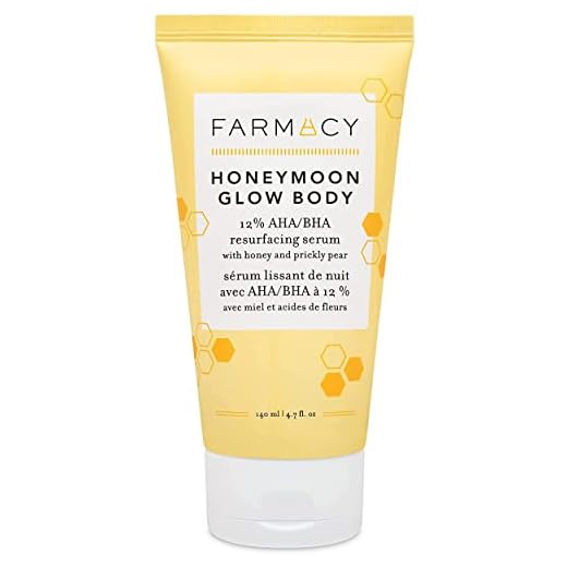 Farmacy Honeymoon Glow Body - AHA and BHA Body Serum with Hyaluronic Acid - Resurfacing Lactic Acid Body Lotion for Dry Skin
