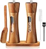 20cm Salz und Pfeffermühle Holz 2er Set, manuell einstellbar, Haushalt, Gewürzmahlset...