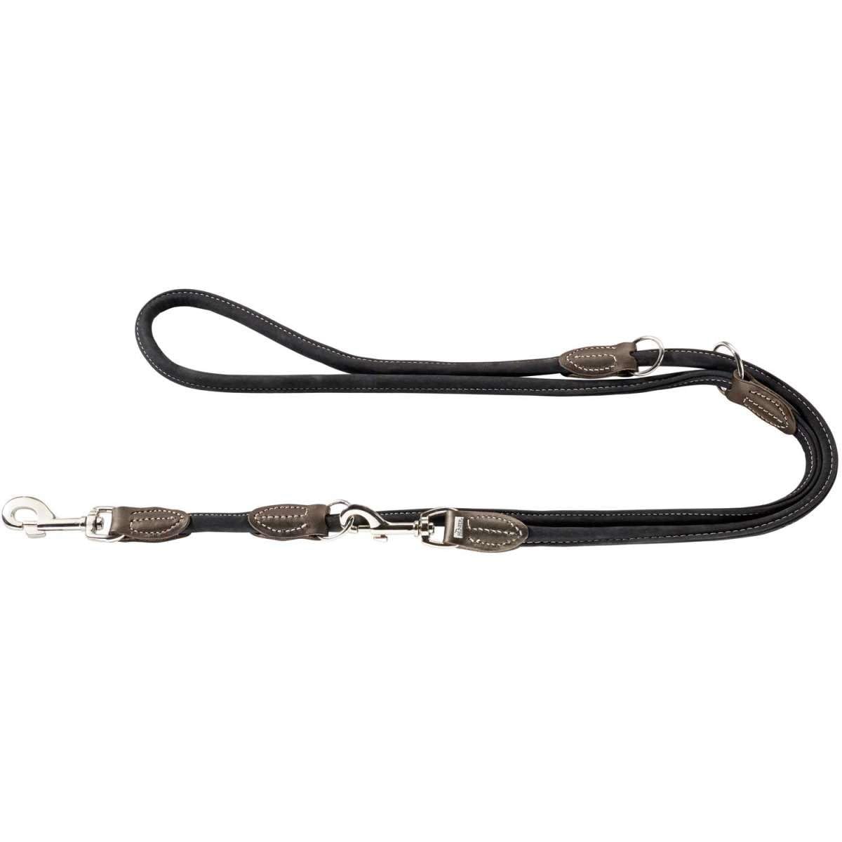 Laisse réglable en cuir HUNTER Round and Soft Hunting Noir 1x200cm