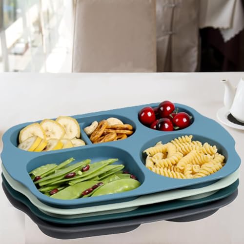 LRUUIDDE 12 Inch Large Unbreakable Divided Plates for Adults kitchen, Wheat Straw Plate, Alternative for Plastic, Reusable Compartment Plates,Dishwasher & Microwave Safe, BPA Free (Grey Series-4Pack) LRUUIDDE 12 Inch Large Unbreakable Divided Plates for Adults kitchen, Wheat Straw Plate, Alternative for Plastic, Reusable Compartment Plates,Dishwasher & Microwave Safe, BPA Free (Grey Series-4Pack)