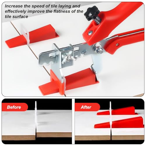 Lvjkes 200 Stück Fliesen nivelliersystem, Zuglaschen 1,5 mm, Präzise Nivellierung, Verbesserte Baueffizienz, für Fliesenhöhe 3-15 mm fliesenverlegehilfe (1.5mm)