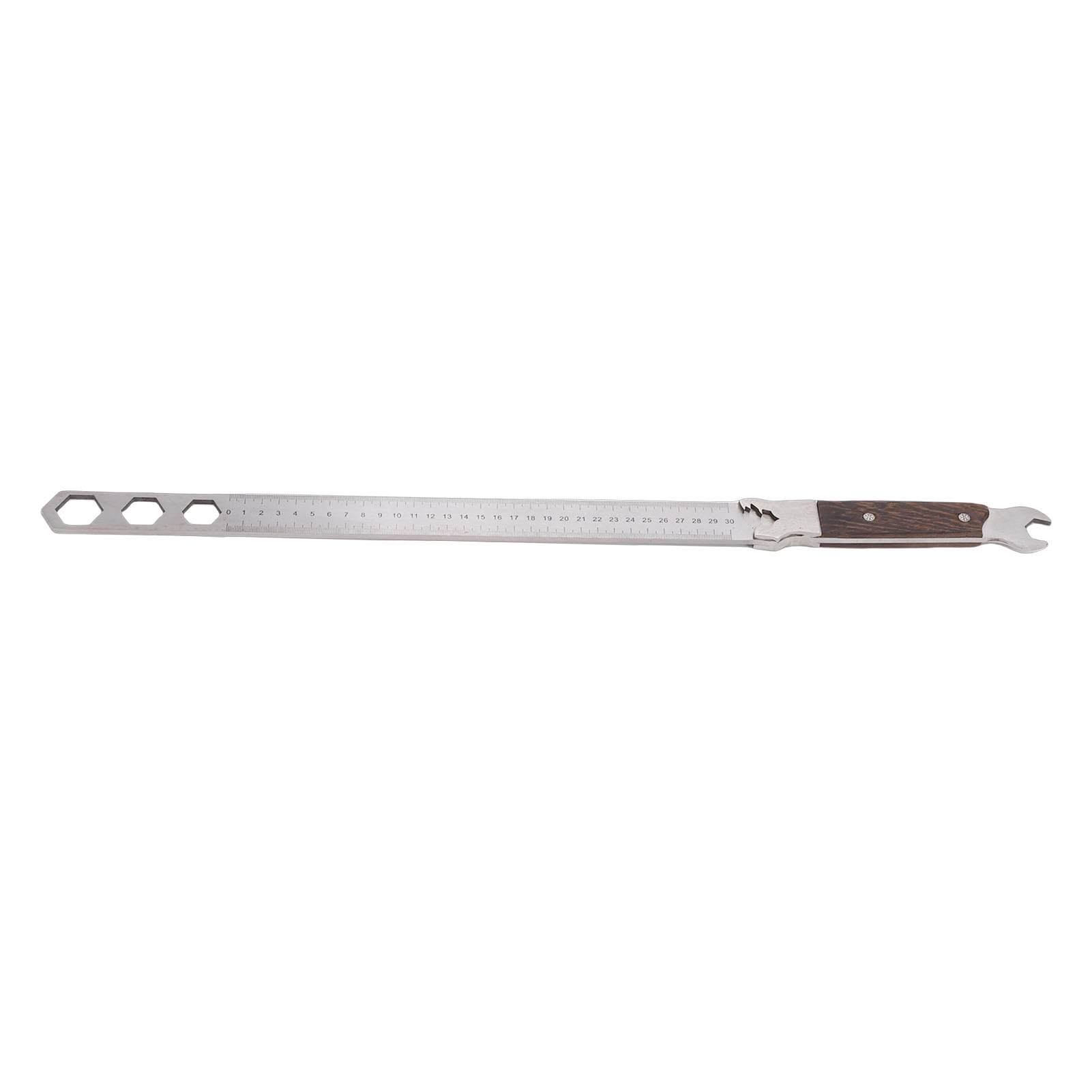 Righello in Metallo, Righello in Acciaio Inossidabile con Manico in Tiglio, Strumento di Misurazione da 30 Cm per Architetti e Ingegneri
