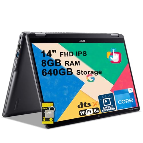 acer Chromebook Plus Spin 514 Ordinateur portable 2 en 1 Écran tactile FHD IPS 14