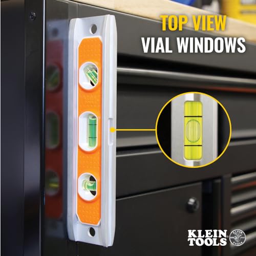 Image of Klein Tools 935R Level, Magnetic Torpedo Level, Aluminum, V-groove and Magnet