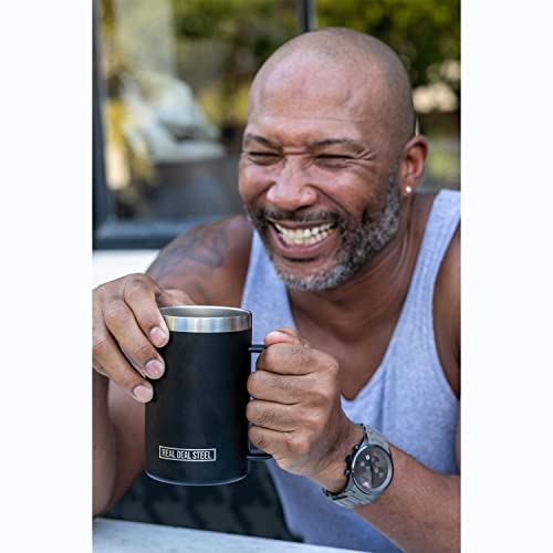 Insulated Mug With Handle And Lid - Stainless Steel Vacuum Coffee Cup, Set Of 2, 20 Oz - Large Double Wall Coffee Or Tea Cup, Thermal Camping Mug Keeps Drinks Hot, Beer Mug That Keeps Beer Cold #TOP3