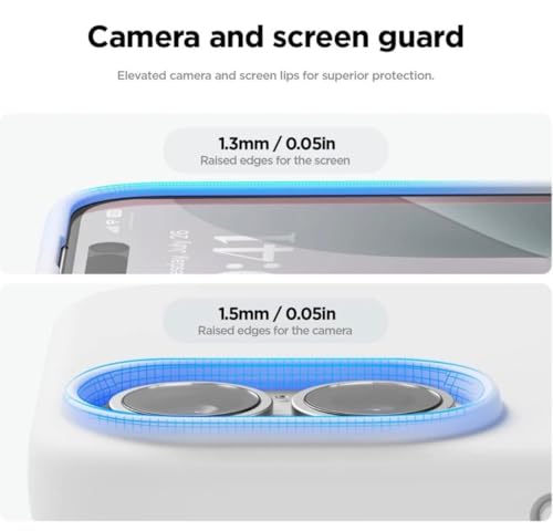 Image of Premium Liquid Silicone Case for iPhone 16 Plus - Slim Full Body Protective Back Cover with Soft Microfiber Lining, Anti-Slip Grip Scratch Resistant Phone Case (White)