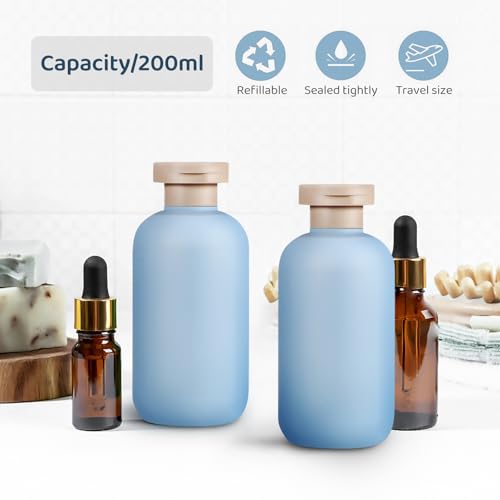 Image of Healeved Travel Bottles 4 pack Refillable Shampoo Travel Bottles for Toiletries Lotion Bottles Leak Resistant size Containers Wide Mouth Squeeze Bottles for Business Trips Camping