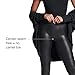 SPANX SPANXshape Faux Leather Leggings - Tummy Control Legging - with Contoured Power Waistband Stomach Compression - High Waist - Black - Petite 25