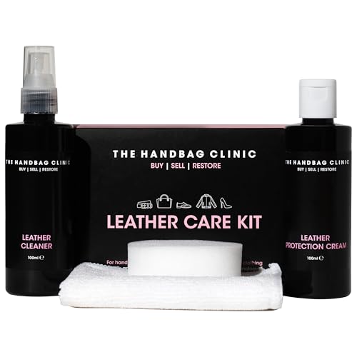 Handbag Clinic Leather Handbag Care Kit for Cleaning & Protecting Luxury Handbags | Specialist Leather Bag Cleaner Spray & Conditioner Protector Cream | Created for Designer Purses & Bags