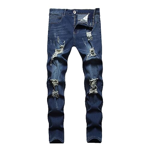 Jeans ripped pour hommes stretch et slim pour un look urbain casual quotidien