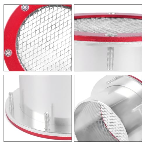 Image of BARTOO Bumper Intake Air Duct Vent Car Mesh Grille Inlet Cover, Racing Trim Hood Scoop Accessory Modification, Red