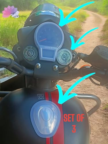 Image of EVERNOW Tank cover,Meter Cover and Ampire Meter Cover PVC for RE Reborn C350:Waterproof,Scratch-Resistant Monsoon Protective KIT Screen Protector Cap to Enhance Motorcycle's Durability(PACK OF 3)