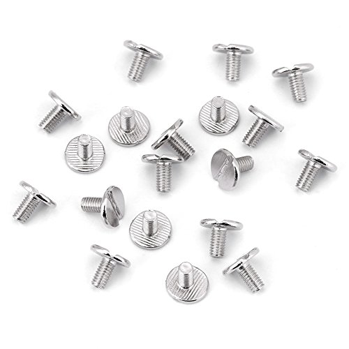 FTVOGUE 20Pcs/set Copper Flat Head Rivets Nuts Nails Leather Cap Accessory Set including Screws Repair Supplies(6.5mm)