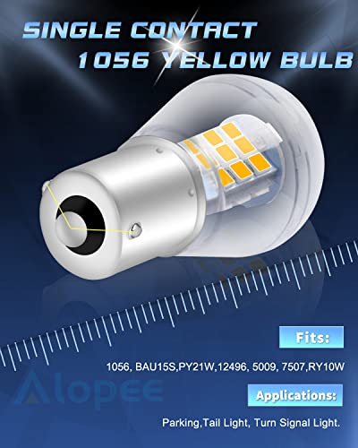 Alopee- 9V-30V Dc 7507 Led Bulb Amber Yellow Super Bright Bau15S Bulb Replacement For 5009 Py21W 12496 Led Turn Signal Bulb Blinker Lights, 33Pcs 2835 Chips, Non Polarity, Pack Of 2 #TOP2