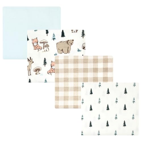 Image of Luvable Friends Little Treasure Flannel Receiving Blankets 4pk